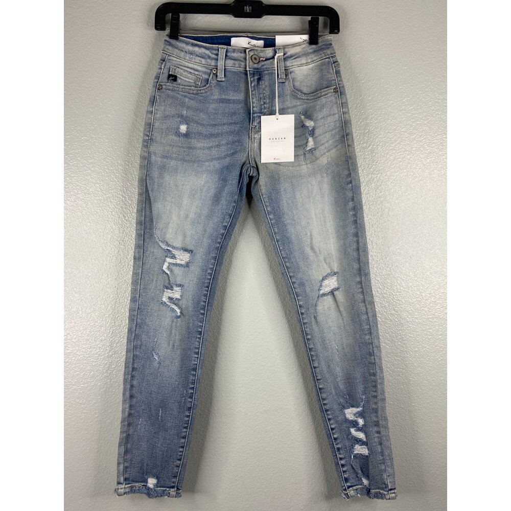 Kancan Women Size 5/26 Jeans Mid Rise Skinny Distressed NWT